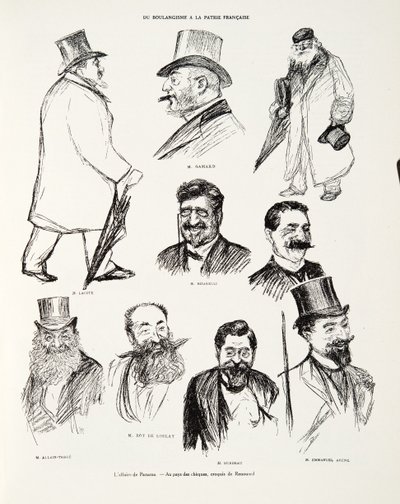 Aféra Panamy - V zemi šeků, skica Renouarda, z Histoire de la Troisieme Republique, sv. I, Politické dějiny, nakl. 1933 od Charles Paul Renouard