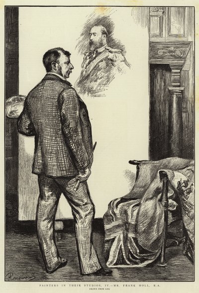 Malíři ve svých ateliérech, IV, pan Frank Holl, RA od Charles Paul Renouard