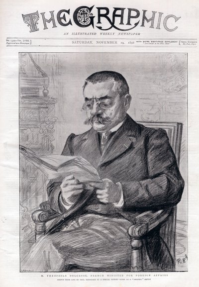 Portrét Theophila Delcasse (1852-1923), francouzského politika a ministra zahraničních věcí. od Charles Paul Renouard