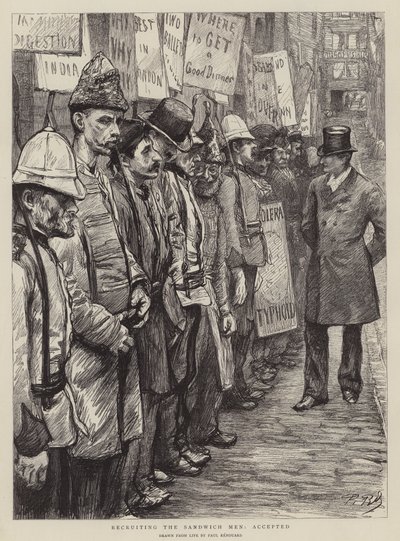 Nábor sendvičových mužů, přijato od Charles Paul Renouard
