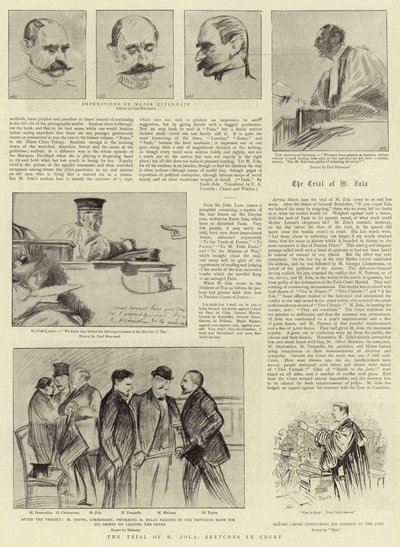 Proces s M. Zolou, Náčrtky u soudu od Charles Paul Renouard