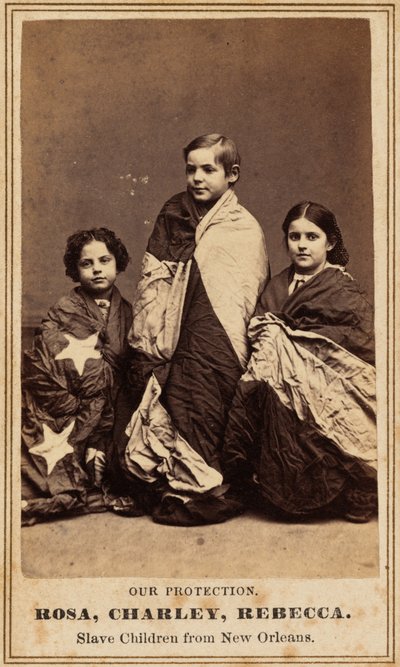 Naše ochrana. Rosa, Charley, Rebecca. Děti otroků z New Orleans.,1864 (foto) od Charles Paxson
