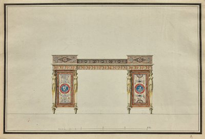 Design psacího stolu, c. 1800. od Charles Percier