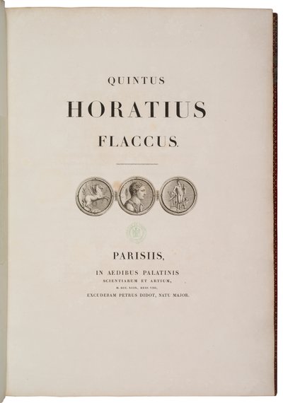 Titulní strana Quintus Horatius Flaccus od Charles Percier
