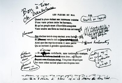 Opravený důkaz Květů zla od Charles Pierre Baudelaire
