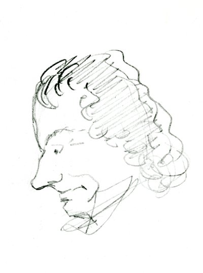 Autoportrét, c. 1843 (tužka na papíře) (čb foto) od Charles Pierre Baudelaire