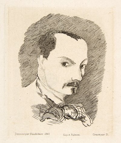 Autoportrét Charlese Baudelaira, hospoda. 1869 (lept) od Charles Pierre Baudelaire