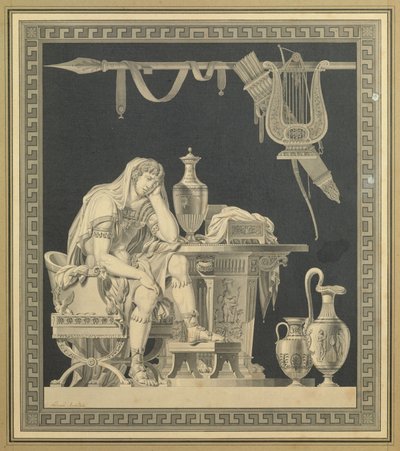 Achilles truchlí nad smrtí Patrokla od Charles Pierre Joseph Normand