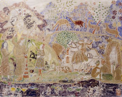 Postavy a jeleni od Charles Prendergast