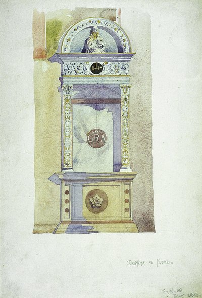 Certosa di Pavia, památník, 1891 (akvarel na papíře) od Charles Rennie Mackintosh