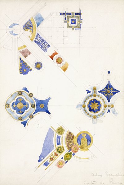 Certosa di Pavia, studie stropní výzdoby, 1891 od Charles Rennie Mackintosh
