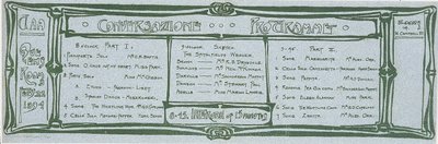 Program Conversazione pro Glasgow Architectural Association od Charles Rennie Mackintosh