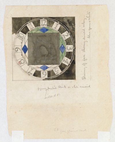 Design pro ciferník, pro W.J. Bassett-Lowke, 1917 od Charles Rennie Mackintosh