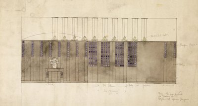 Design na stěnu, stůl a dveře, pro A.S. Ball, Berlín, 1905 od Charles Rennie Mackintosh