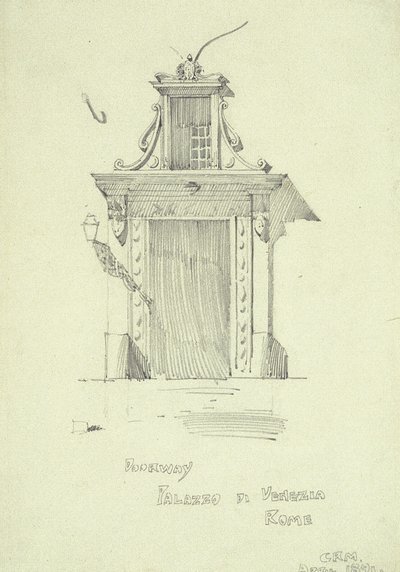Dveře, Palazzo di Venezia, Řím od Charles Rennie Mackintosh