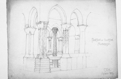 Kašna v křížové chodbě, Monreale, 1891 od Charles Rennie Mackintosh