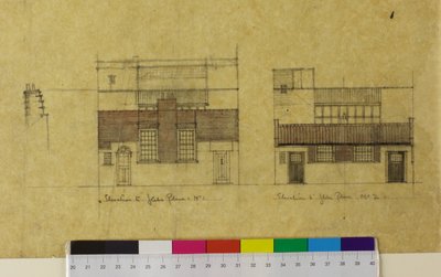 Harold Squire Studio: nadmořské výšky, alternativní nadmořská výška k Glebe Place od Charles Rennie Mackintosh