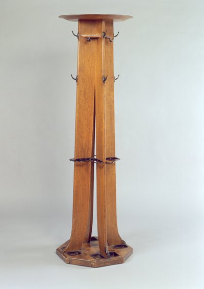 Stojan na klobouky, kabáty a deštníky pro čajovny Argyle Street, 1897 (dubové dřevo) od Charles Rennie Mackintosh
