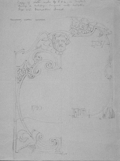Náhrobní kameny, Chipping Camden, Gloucestershire od Charles Rennie Mackintosh