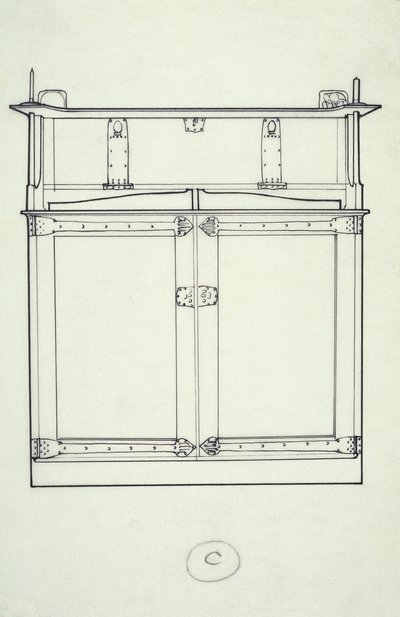 Perokresba nábytku (skříň), cca 1910 (tuš na papíře) od Charles Rennie Mackintosh