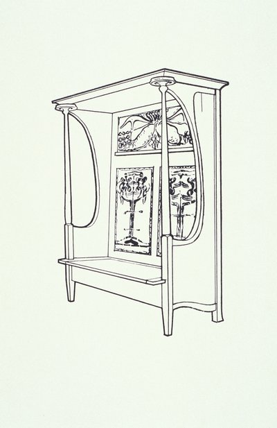 Perokresba nábytku (skříň), cca 1910 (tuš na papíře) od Charles Rennie Mackintosh