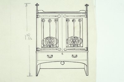 Perokresba nábytku (toaletní stolek), cca 1910 (tuš na papíře) od Charles Rennie Mackintosh