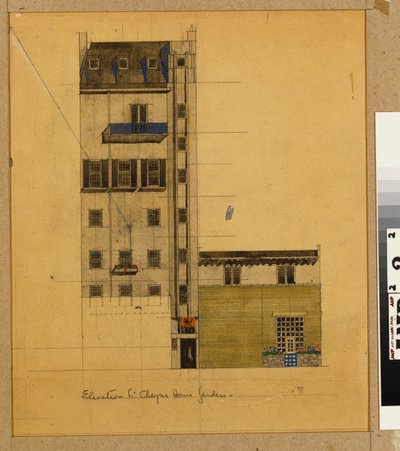 Londýn, Elevation of Proposed Studio v Glebe Place a Upper Cheyne Walk od Charles Rennie Mackintosh