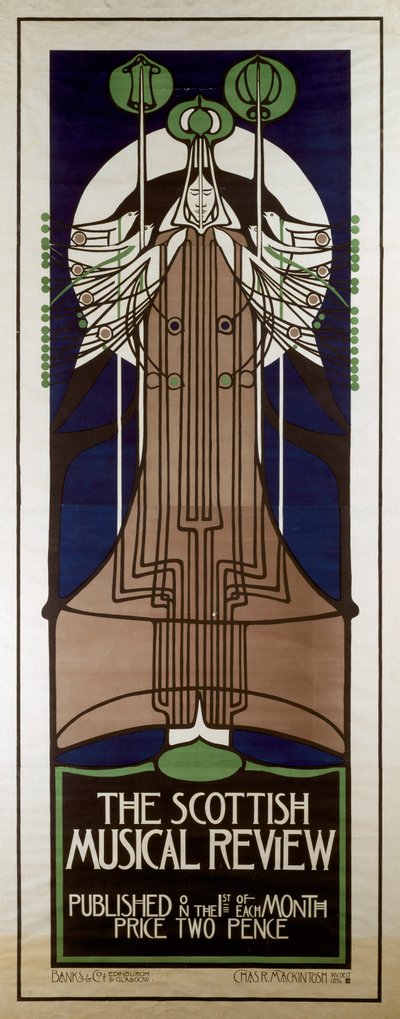 Plakát inzerující Scottish Musical Review od Charles Rennie Mackintosh