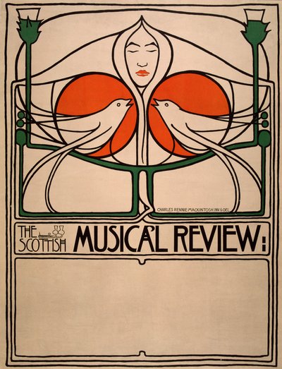 Scottish Musical Review (planografický tisk, litografie, papír) od Charles Rennie Mackintosh