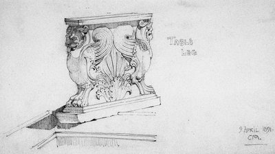 Noha stolu, 1891 od Charles Rennie Mackintosh