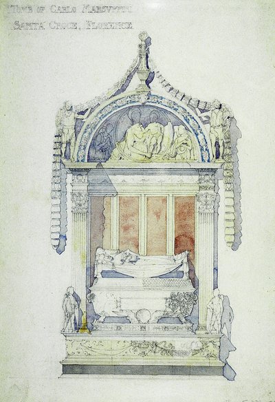 Hrobka Carla Marsuppiniho, Santa Croce, Florencie, 1891 (akvarel na papíře) od Charles Rennie Mackintosh