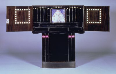Psací stůl pro Hill House, Helensburgh, c.1902 (otevřený) (viz 71064) od Charles Rennie Mackintosh