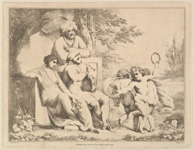 Tři putti tančí dudákovi, 1. března 1780. od Charles Reuben Ryley