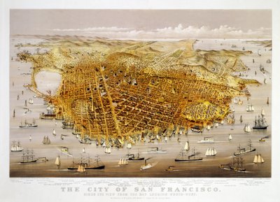 Město San Francisco, hospoda. 1878 (barevná litografie) od Charles Richard Parsons