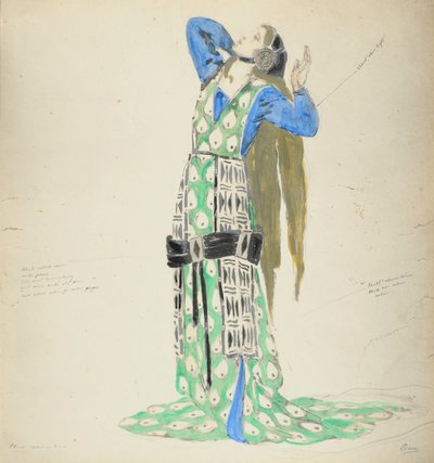Kostýmní návrh pro Bellengere v Le Mort de Tintagiles, 1912 (wc na papíře) od Charles Ricketts