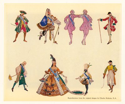 Originální návrhy pro The Gondoliers od Charles Ricketts