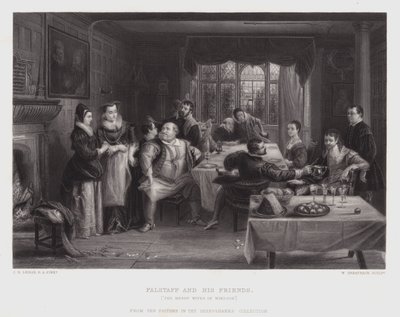 Falstaff a jeho přátelé (rytina) od Charles Robert (after) Leslie