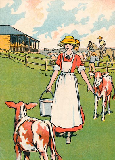 Australská mléčná farma, 1912 od Charles Robinson