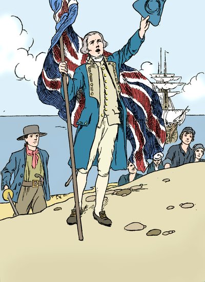 Captain Cook Landing v Austrálii, 1912 od Charles Robinson