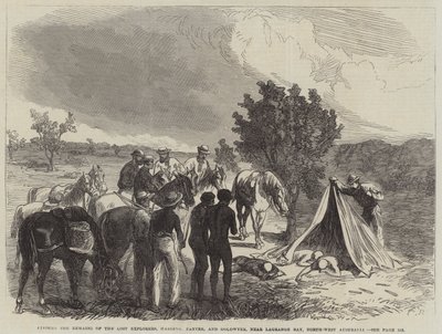 Hledání pozůstatků ztracených průzkumníků, Hardinga, Pantera a Goldwyera, poblíž Lagrange Bay, severozápadní Austrálie od Sir John Charles Robinson