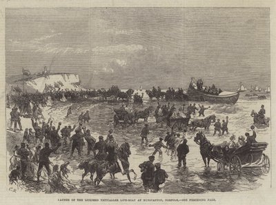 Vypuštění licencovaného záchranného člunu victualler v Hunstantonu v Norfolku od Sir John Charles Robinson
