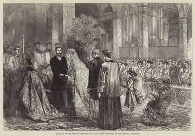 Sňatek vévody z Norfolku s lady Florou Hastingsovou v oratoriu v Bromptonu od Sir John Charles Robinson