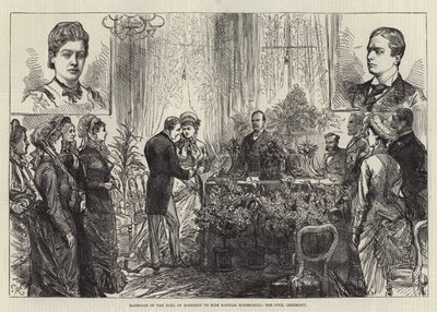 Sňatek hraběte z Rosebery se slečnou Hannah Rothschild, občanský obřad od Sir John Charles Robinson