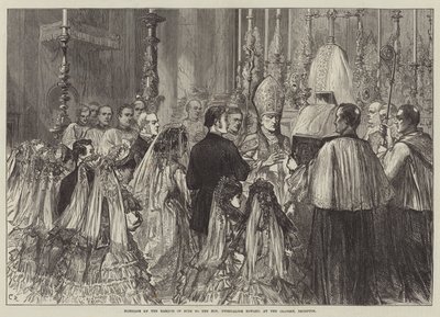 Sňatek markýze z Bute s ctihodnou Gwendaline Howardovou, v oratoriu, Brompton od Sir John Charles Robinson