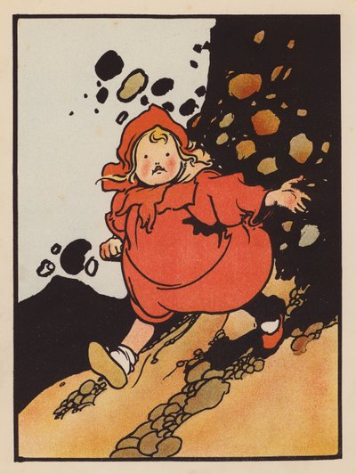 Nesmysl: Dívka, které se nedaří vyjet na kopec (barevná litografie) od Charles Robinson