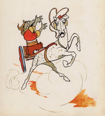 Nonsens: Nehoda koněspřežky (barevná litografie) od Charles Robinson