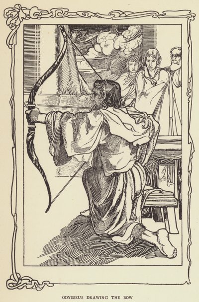 Odysseus natahuje luk od Sir John Charles Robinson
