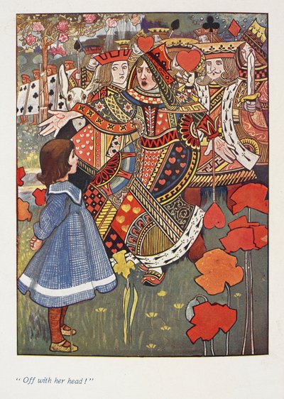 "Pryč s její hlavou."
Alice s červenou královnou. od Charles Robinson