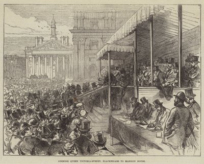 Otevření Queen Victoria-Street, Blackfriars do Mansion House od Sir John Charles Robinson