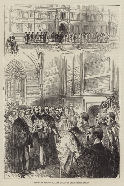 Otevření nové haly a knihovny Keble College v Oxfordu od Sir John Charles Robinson